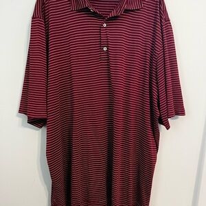 Fairway & Greene Performance Polo Red Striped XXL